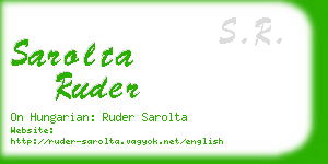 sarolta ruder business card
